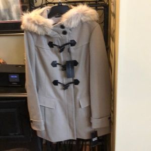 Zippered toggle hooded coat brand new